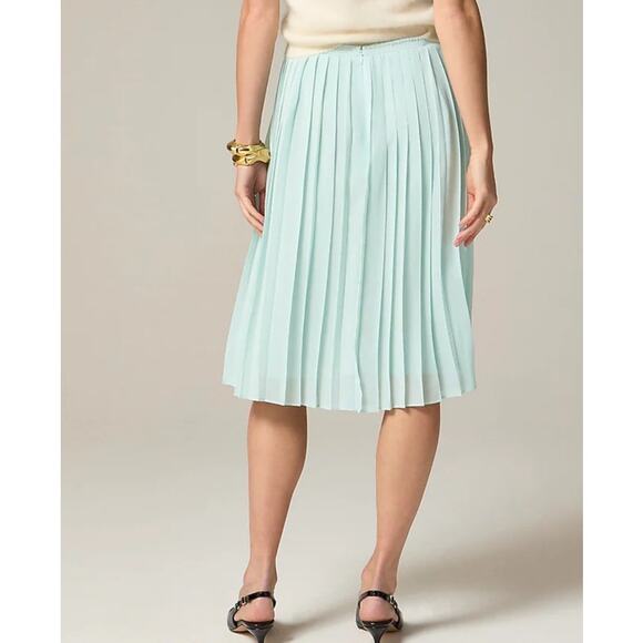 J Crew Pleated Chiffon Knee-Length Skirt US Women's 4 New - Picture 2 of 7